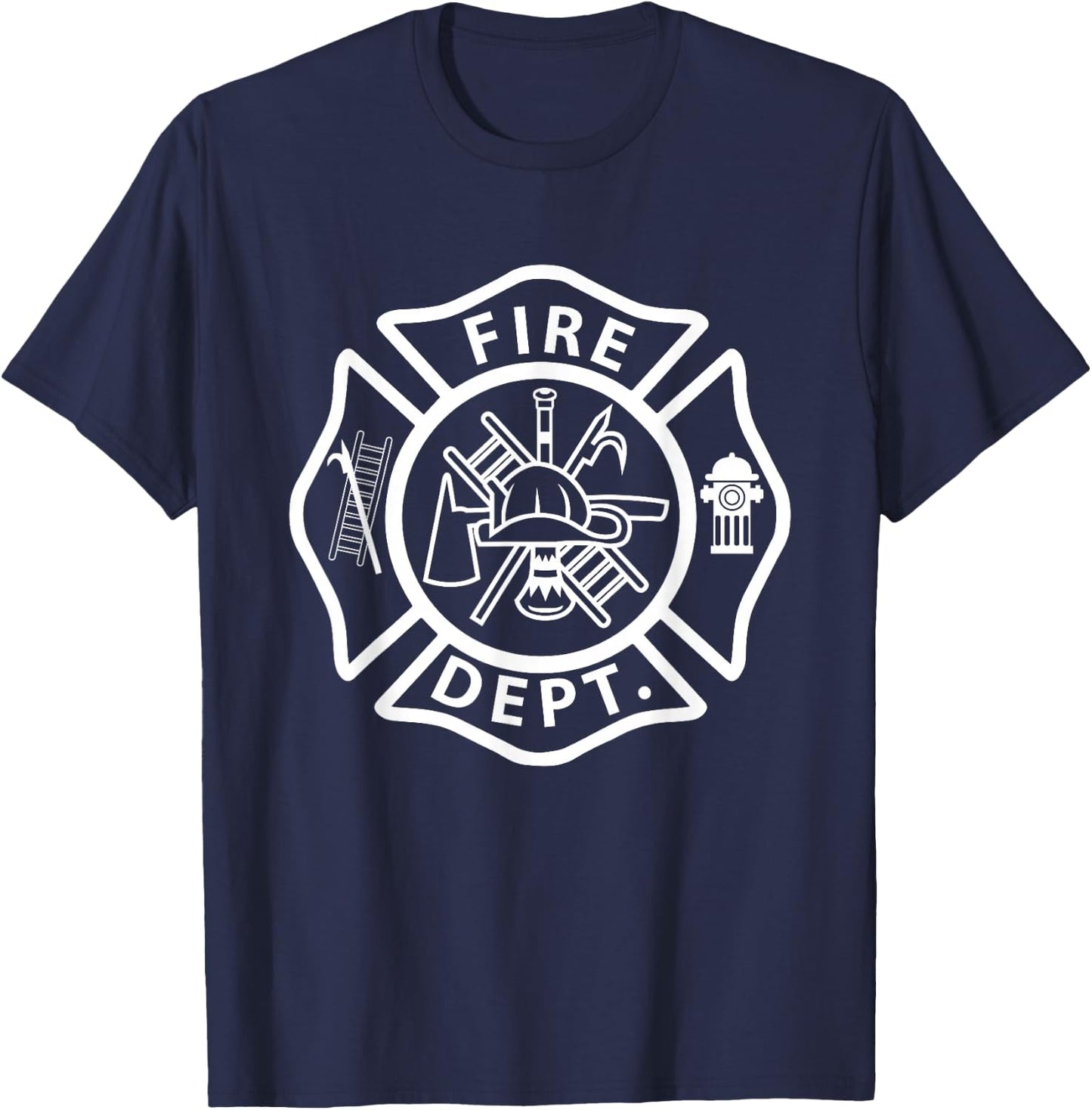 Fire Department Logo Uniform Fireman Symbol Firefighter Gear T-Shirt - T-Shirt | Navy