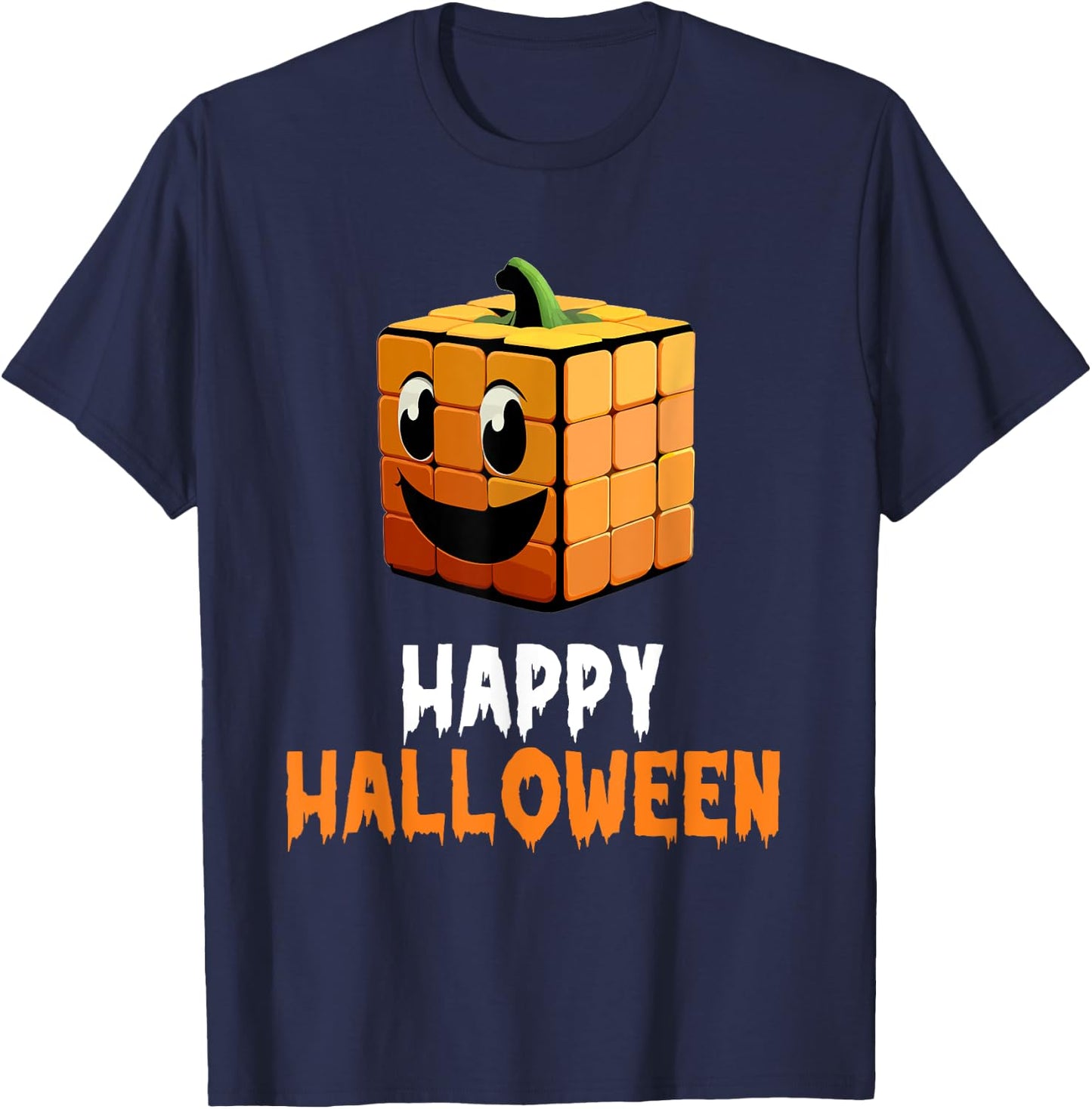 Happy Halloween Speed Cubing Puzzle Cuber Costume T-Shirt - T-Shirt | Navy