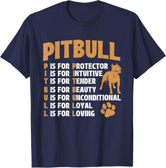 Pitbull - Pittie Lover Dog Lover Pet Owner Breeder Men Women Kids T-Shirt - T-Shirt | Navy