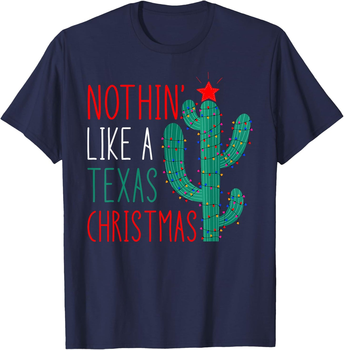 Cute Texas Christmas 2021 Family Matching Adult Black Short Sleeve T-Shirt - T-Shirt | Navy