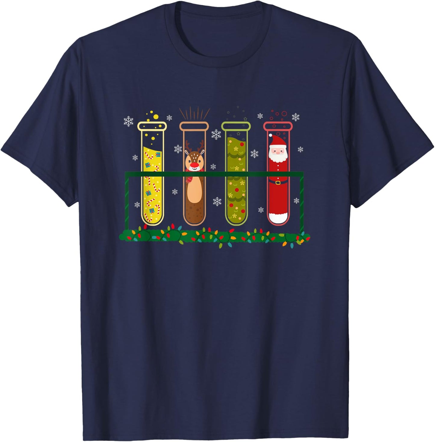 SHIRTSIDE Christmas Lab Technician Christmas Speech Therapy , -Adults, Black, Small, Short Sleeve T-Shirt - T-Shirt | Navy