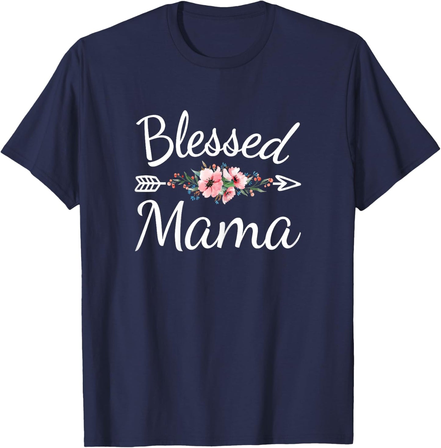 Blessed Mama Cute Mom Mommy Mothers Day T-Shirt - T-Shirt | Navy
