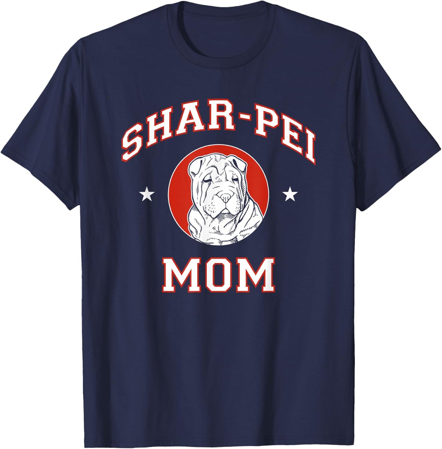 Shar-Pei Mom Dog Mother Women Girls Kids T-Shirt - T-Shirt | Navy