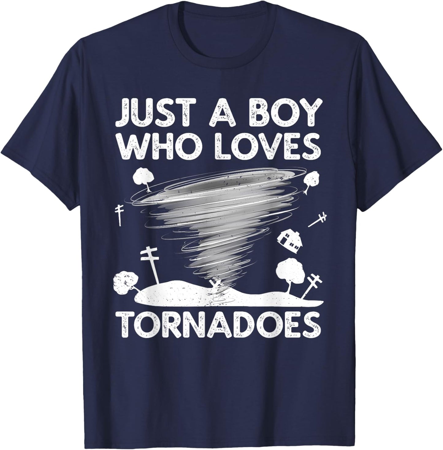 Funny Tornado Art Boys Weather Storm Tornado Chaser T-Shirt - T-Shirt | Navy