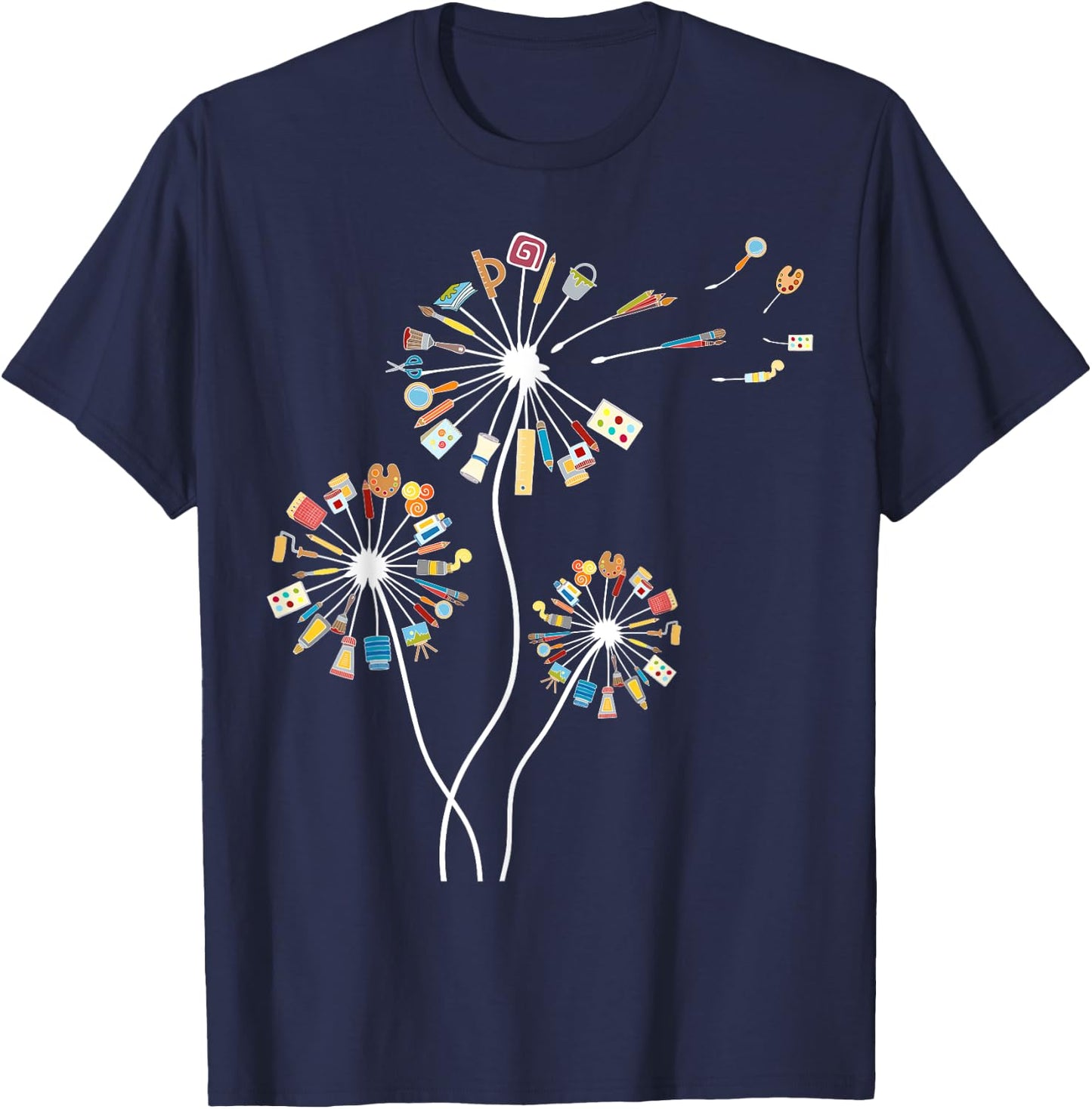Dandelion Art Shirt for Artist or Art Teacher | Creative Art T-Shirt - T-Shirt | Navy