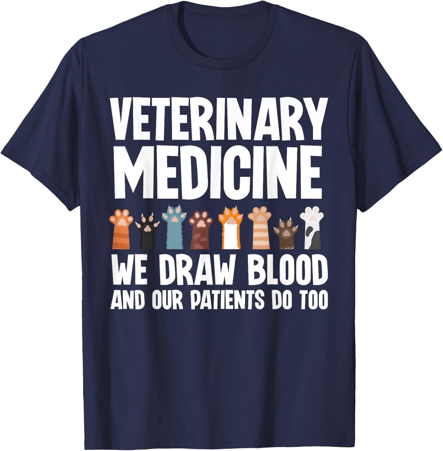 Veterinary Medicine Art Women Veterinarian Vet Med T-Shirt - T-Shirt | Navy