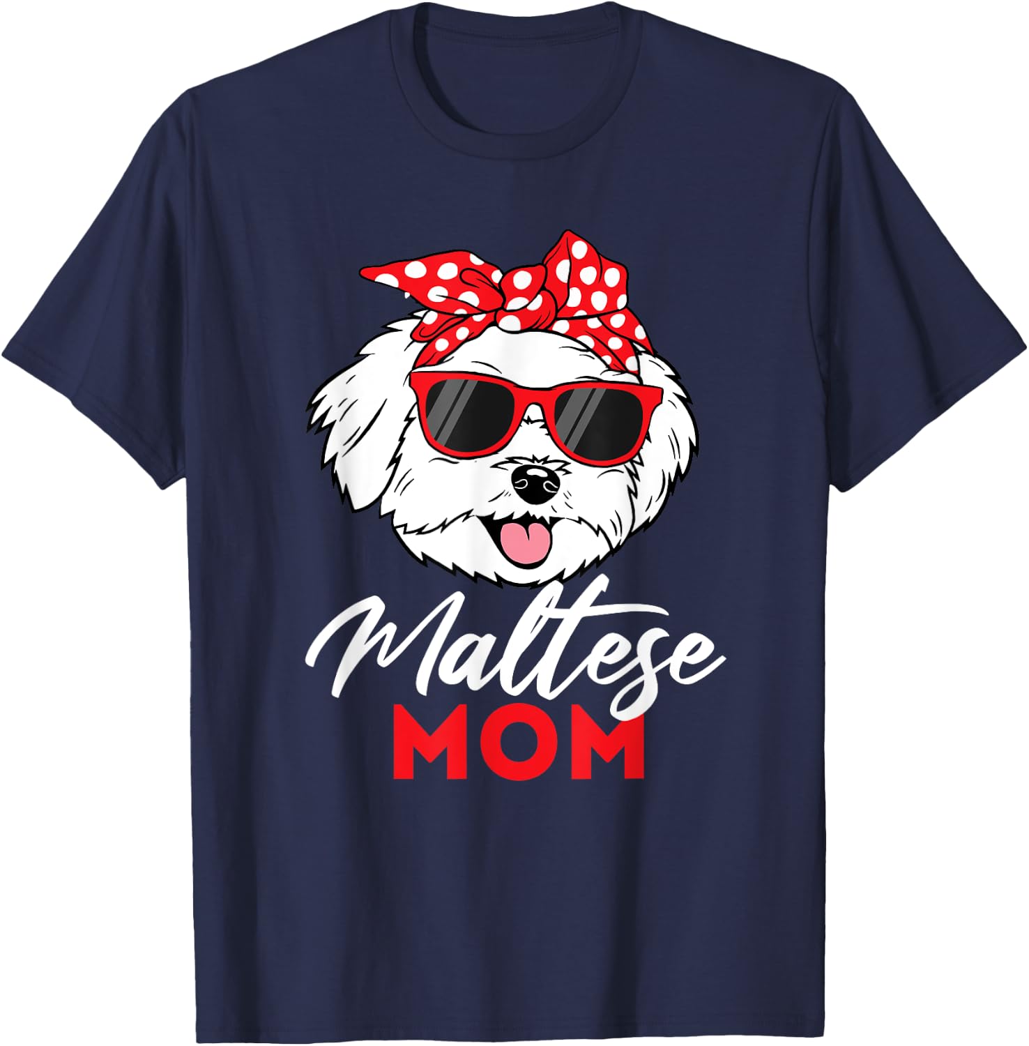 Maltese Mom - Mother's Day Dog Lover Animal Lover Puppies Women Kids T-Shirt - T-Shirt | Navy