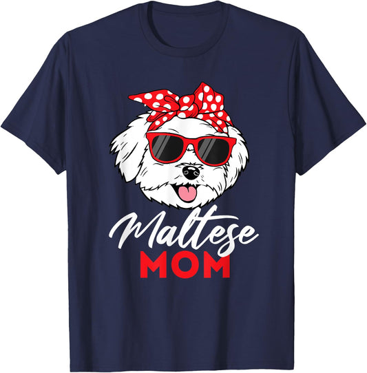 Maltese Mom - Mother's Day Dog Lover Animal Lover Puppies Women Kids T-Shirt - T-Shirt | Navy