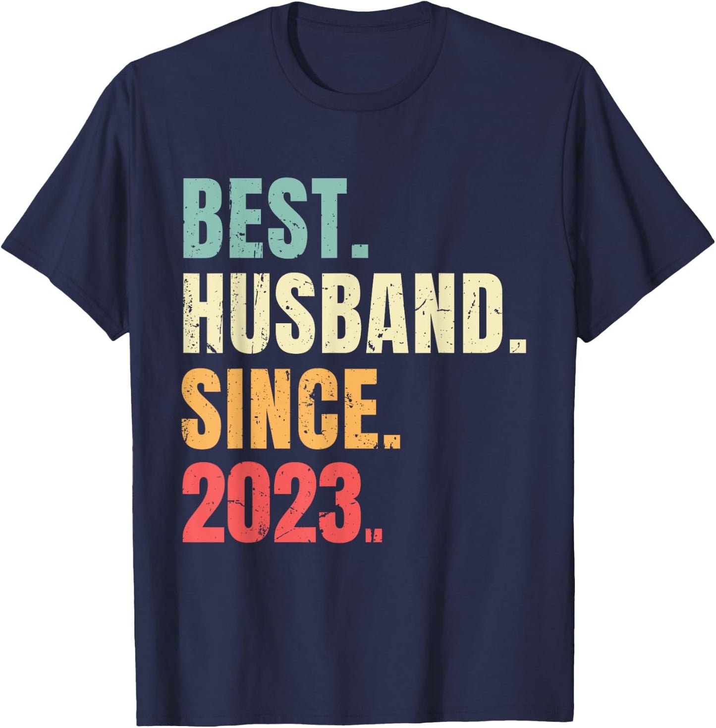 Best Husband Since 2023 Retro Funny Wedding Anniversary 2023 T-Shirt - T-Shirt | Navy