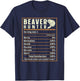 Beaver Hunting Nutrition Facts, Funny Beaver Hunter T-Shirt - T-Shirt | Navy