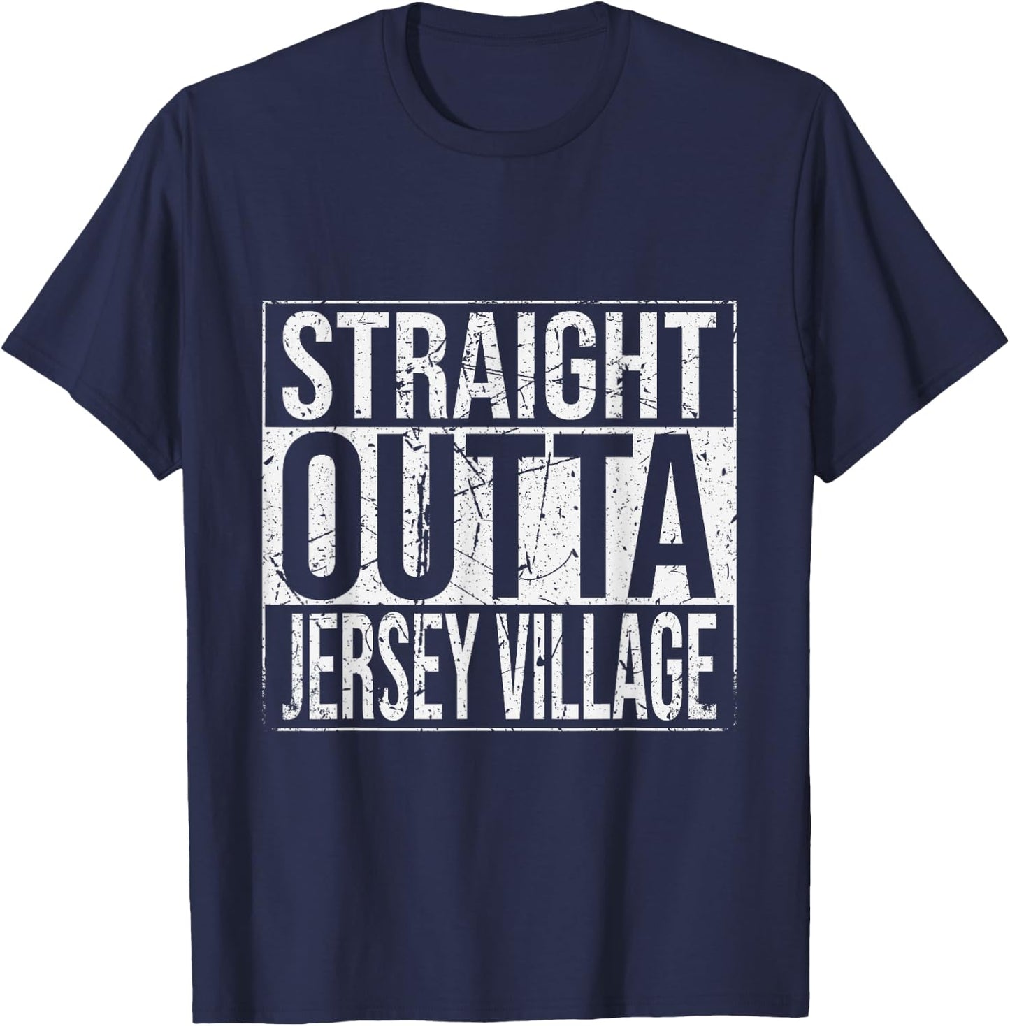 Straight Outta Jersey Village Vintage T-Shirt - T-Shirt | Navy