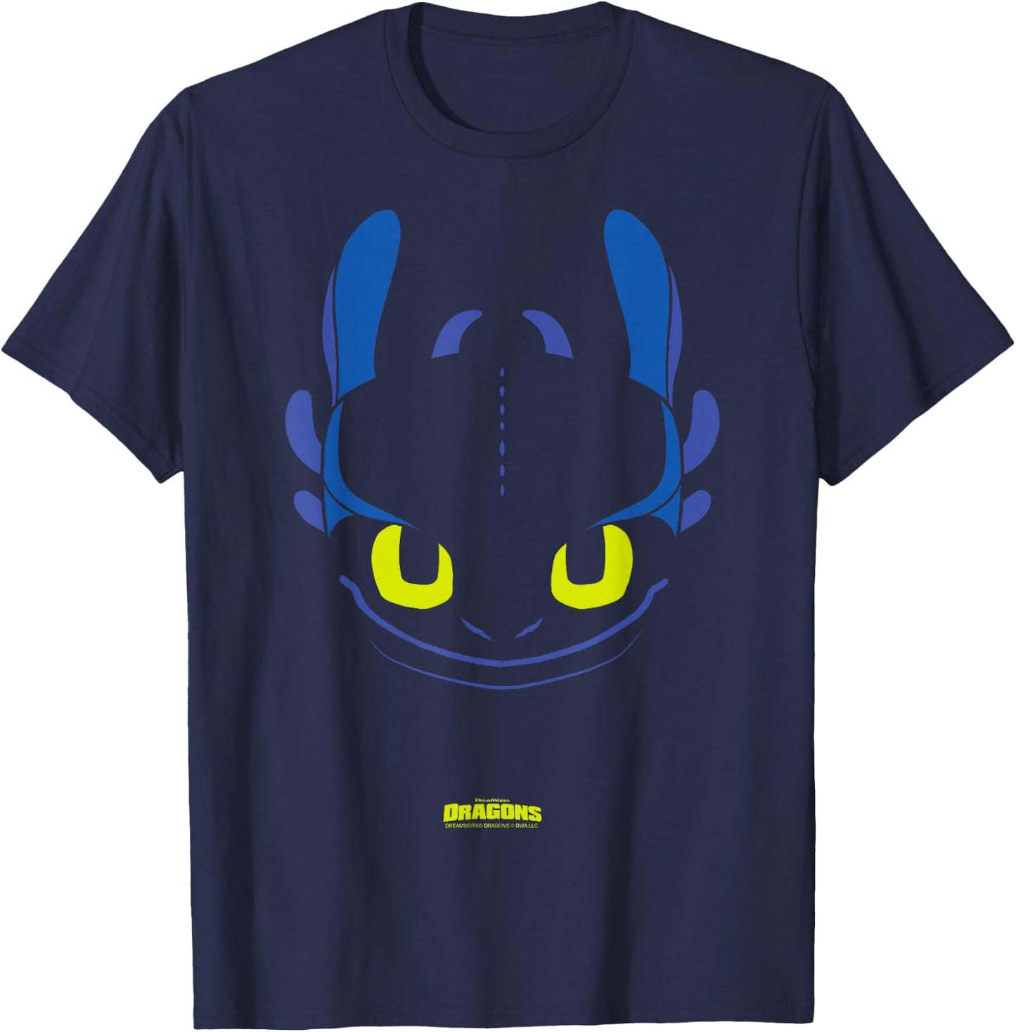 DreamWorks Dragons Toothless Night Fury Big Face Costume T-Shirt - T-Shirt | Navy