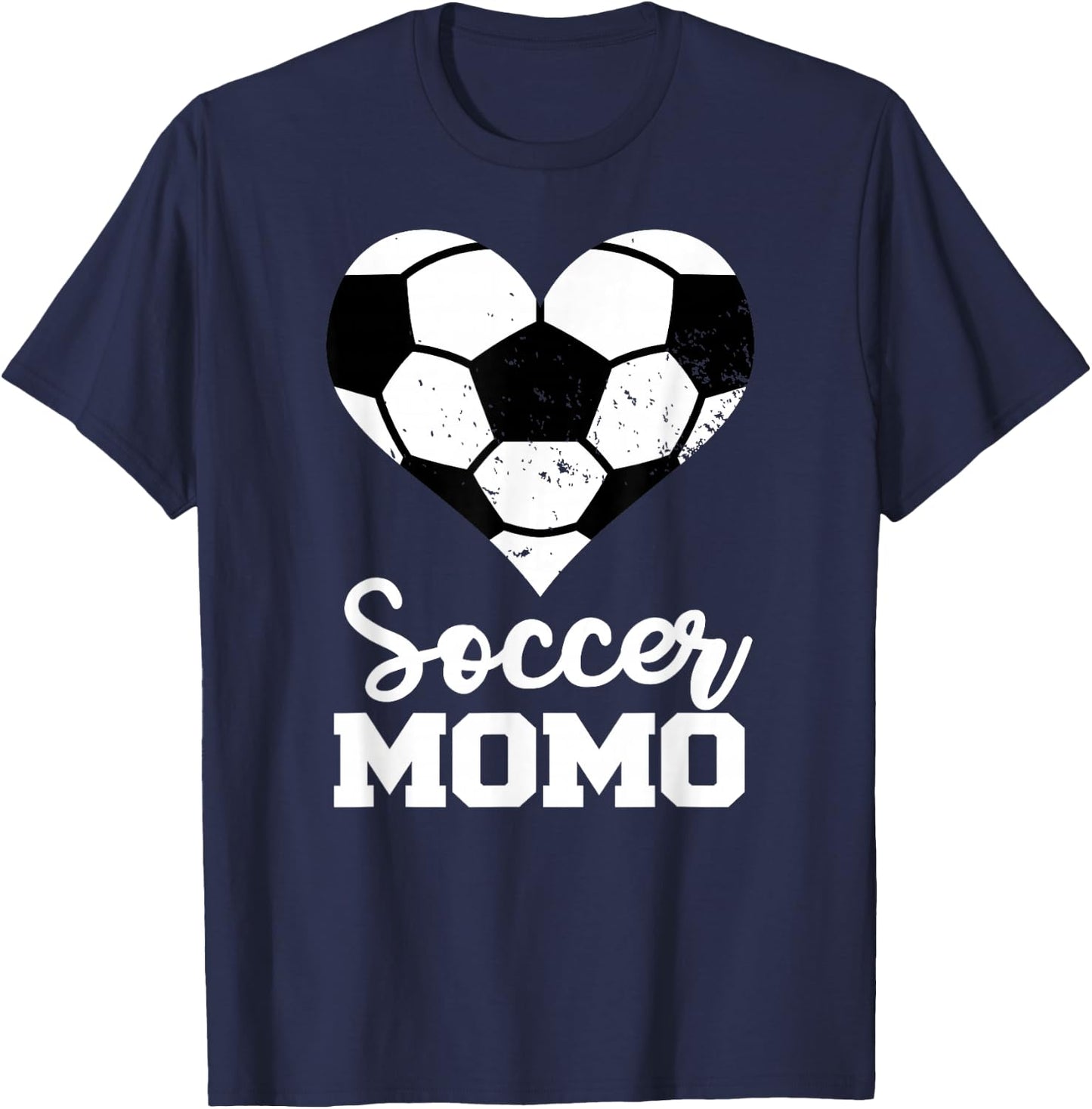 Soccer Momo Funny Soccer Heart Grandma Momo T-Shirt - T-Shirt | Navy