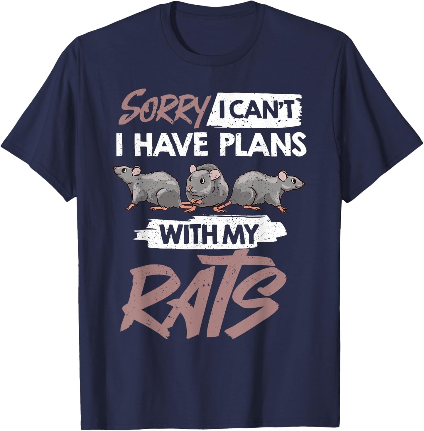 Rat Mouse Mice Rodent Funny Cute Pet T-Shirt - T-Shirt | Navy