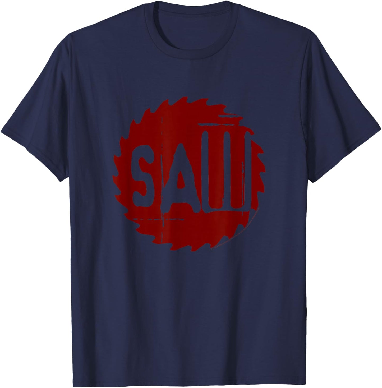 Saw Red Blade Logo Horror Movie T-Shirt - T-Shirt | Navy