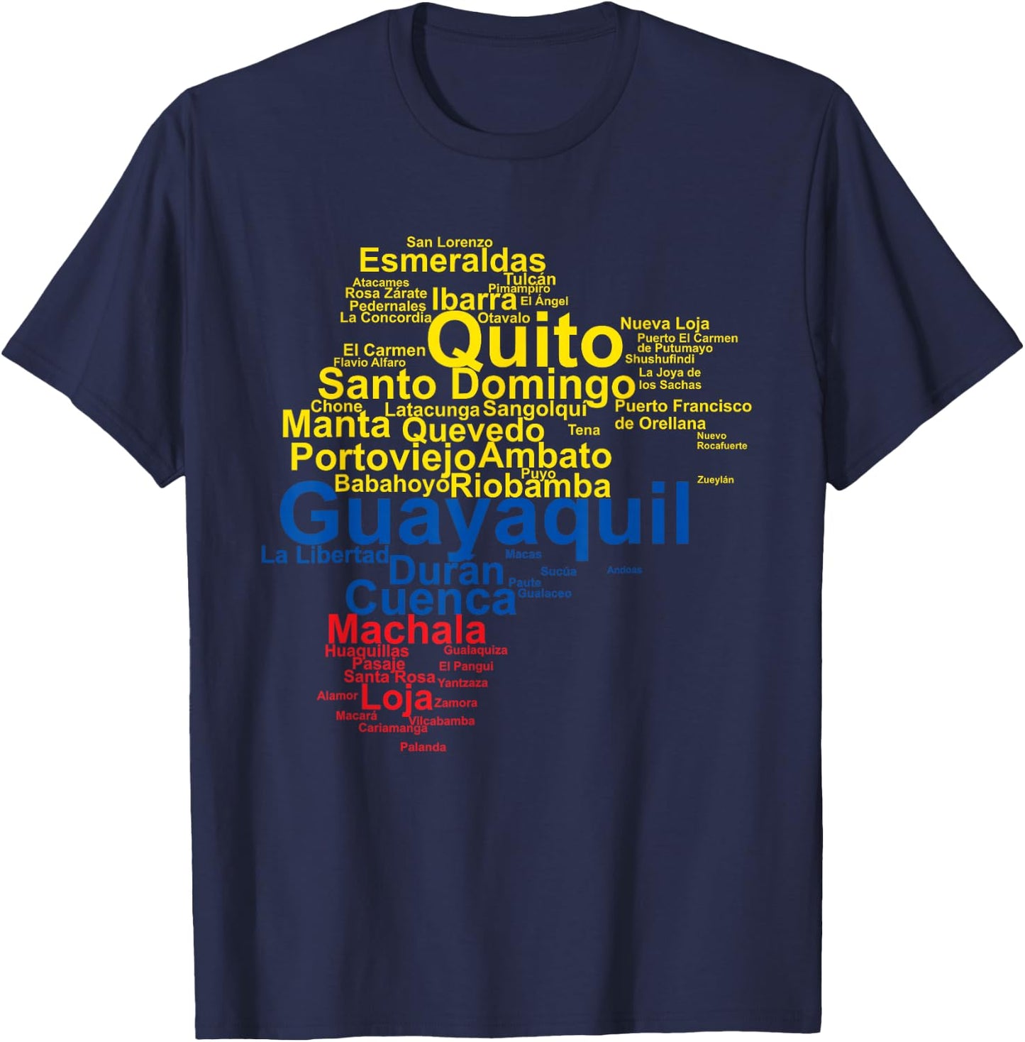 Ecuador Flag Latino Ecuador Outline Bandera de Ecuador T-Shirt - T-Shirt | Navy