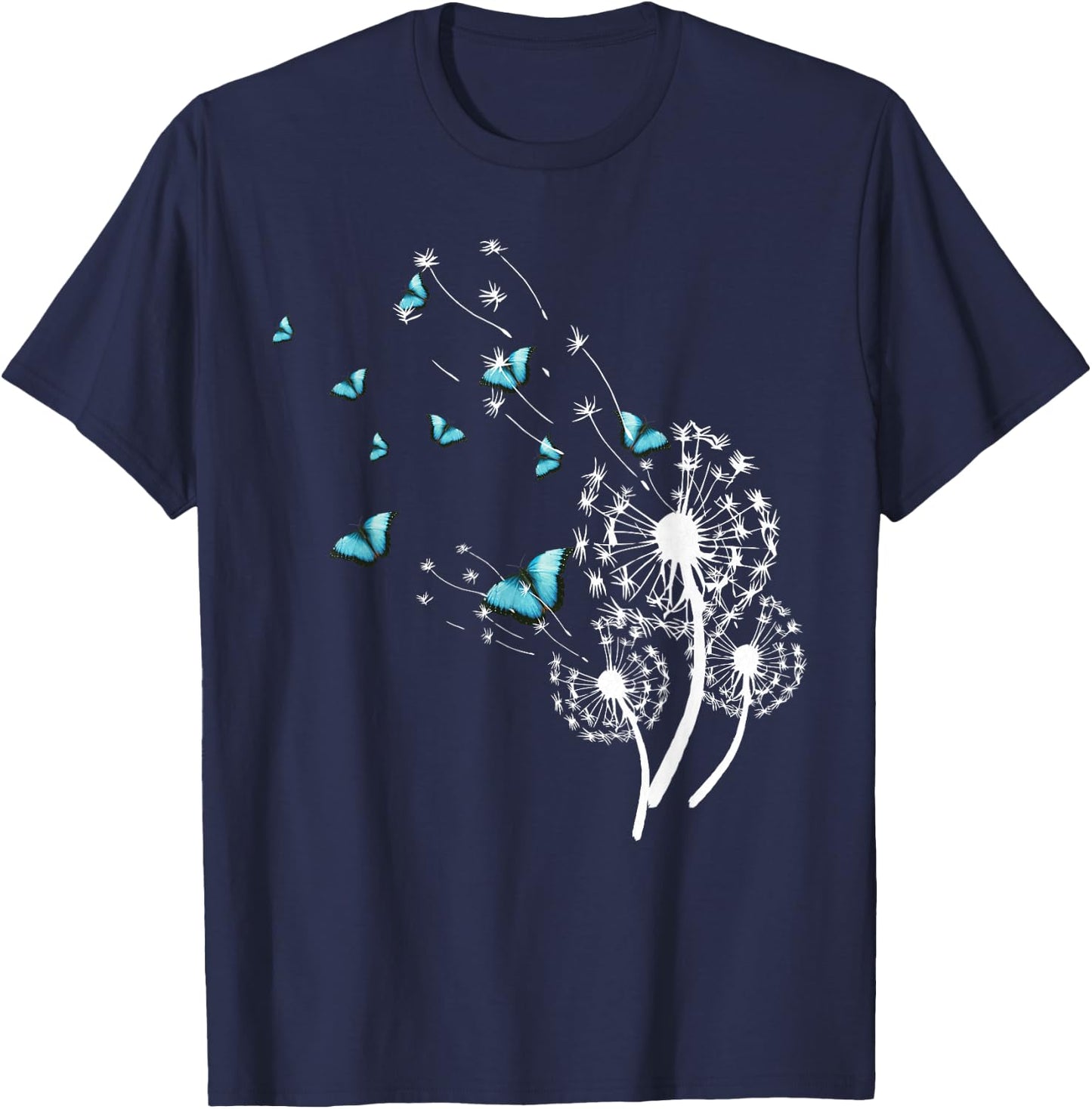 Dandelion and butterfly design dandelion T-Shirt - T-Shirt | Navy