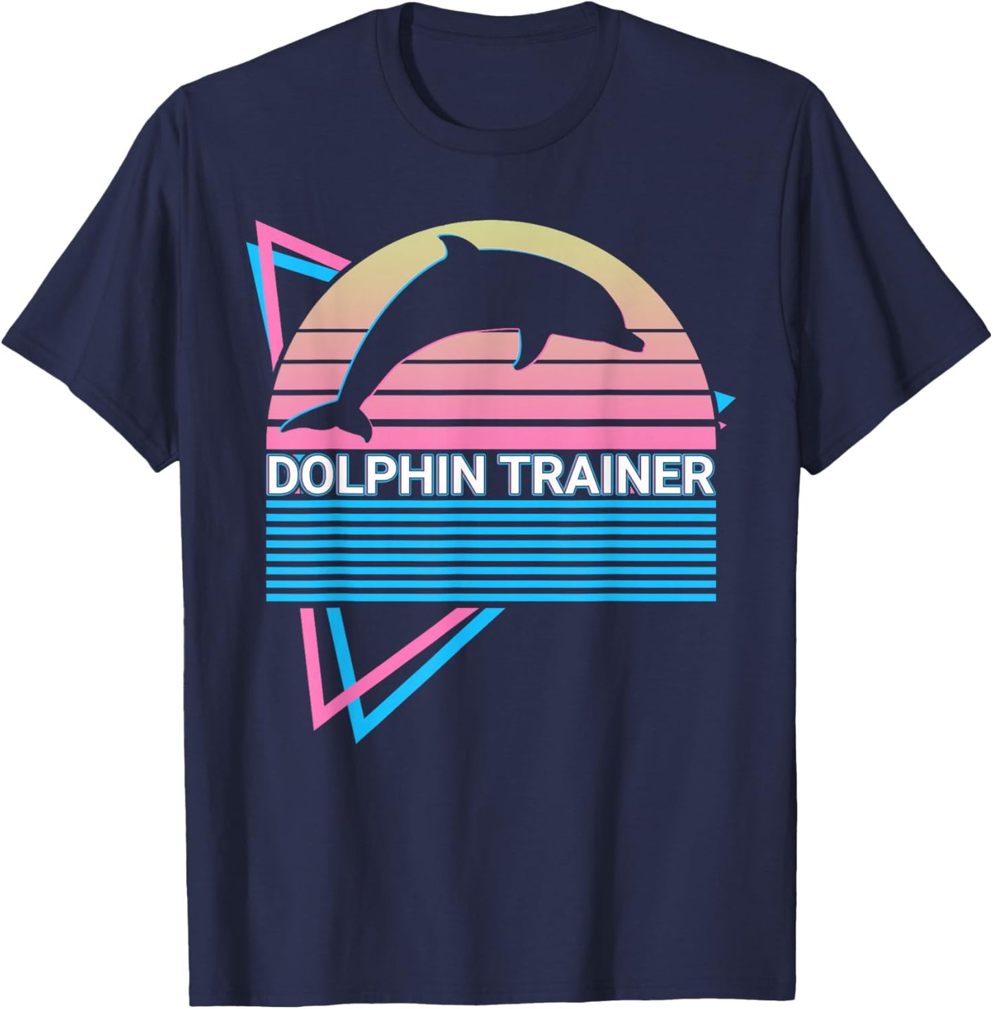 Dolphin Trainer Dolphin Trainer Retro T-Shirt - T-Shirt | Navy