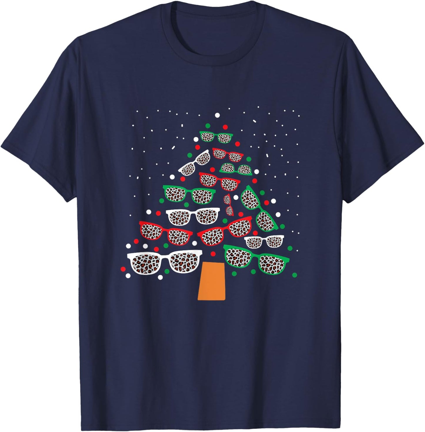 Eyeglasses Tree Eye Doctor Optician Christmas Optometrist T-Shirt - T-Shirt | Navy