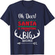Kids Oh No Deer Santa Big Promoting Me To Brother Announcement T-Shirt - T-Shirt | Navy