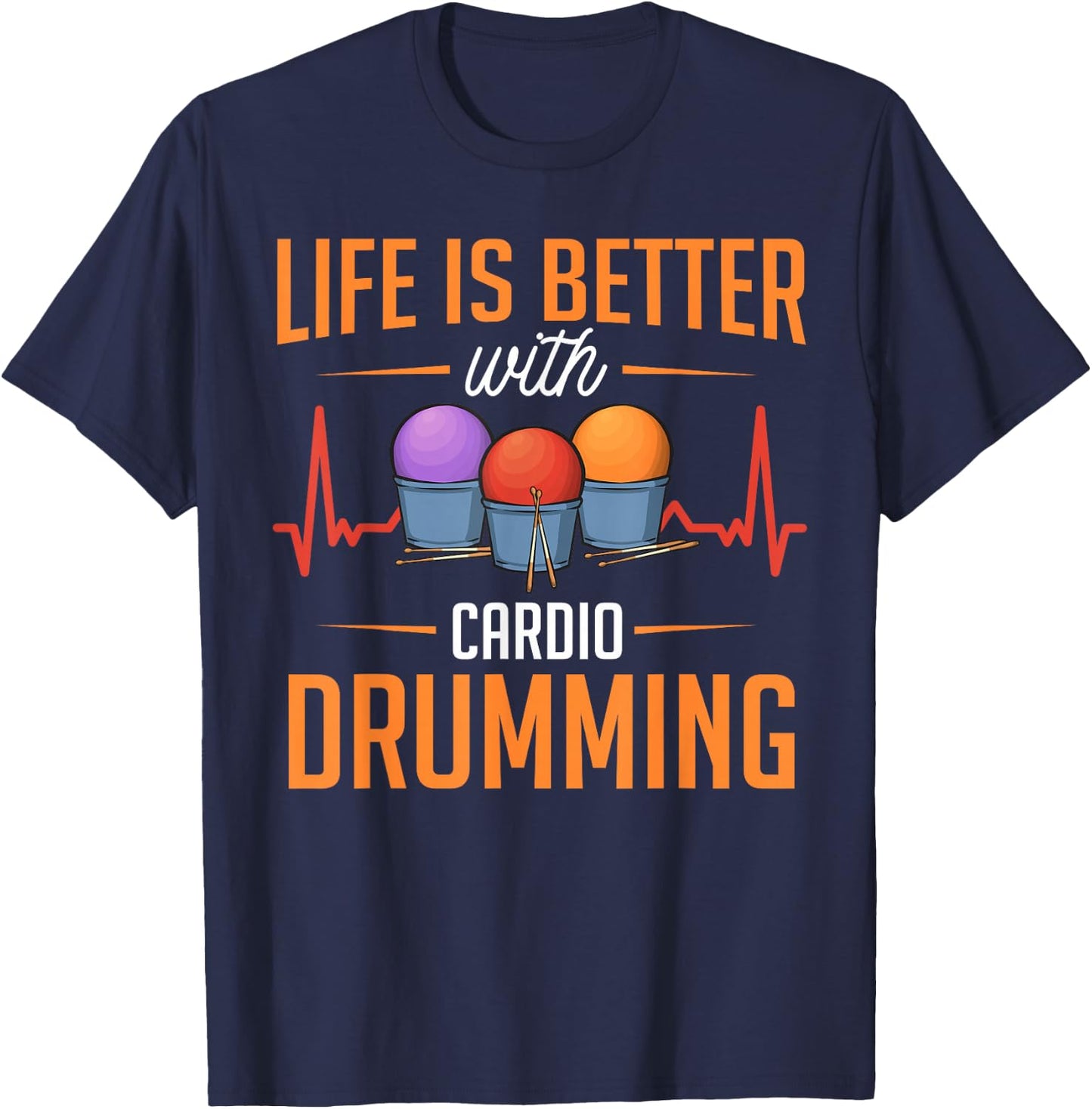 Cardio Drumming Gym Fitness Class Workout T-Shirt - T-Shirt | Navy