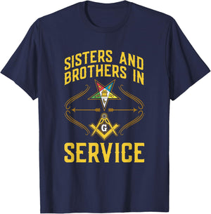 Sisters In Service OES Masonry Masonic Freemason Freemasonry T-Shirt - T-Shirt | Navy
