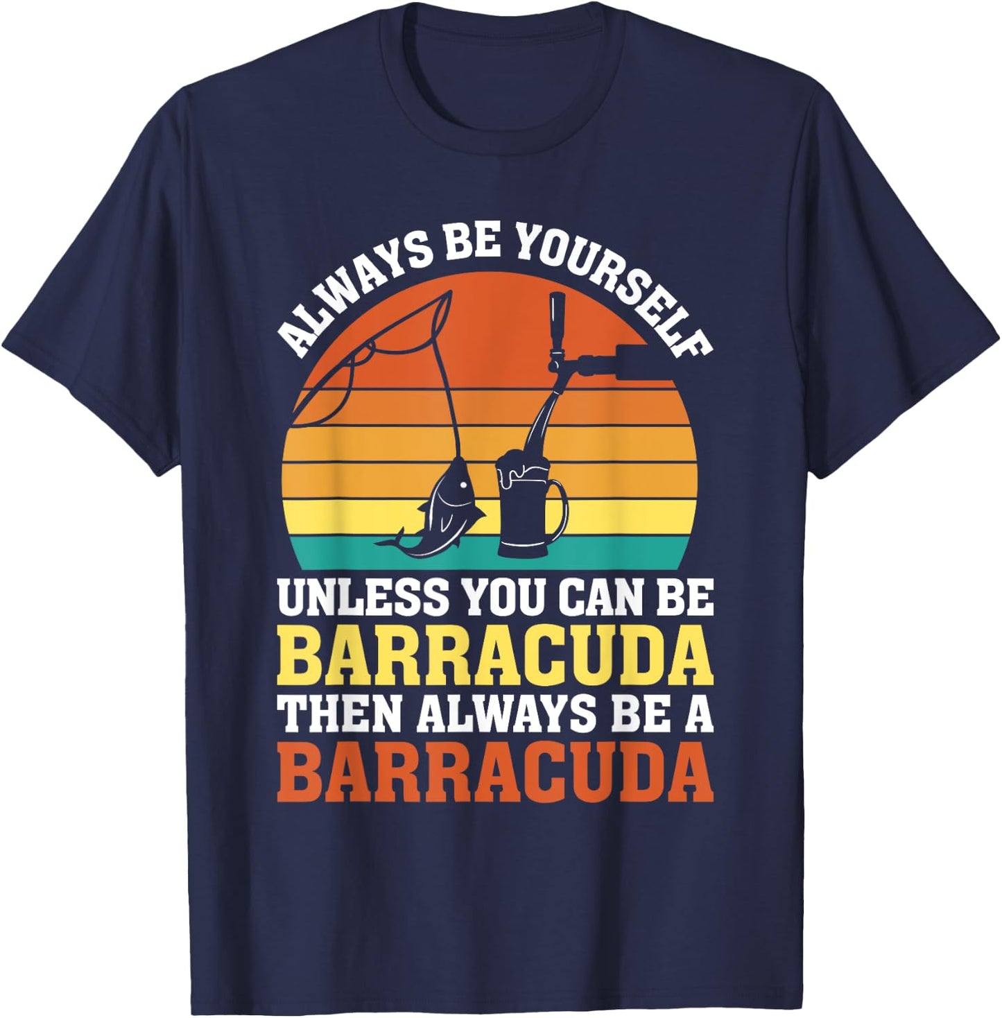 Barracuda Fish Lovers Funny Barracuda Design T-Shirt - T-Shirt | Navy