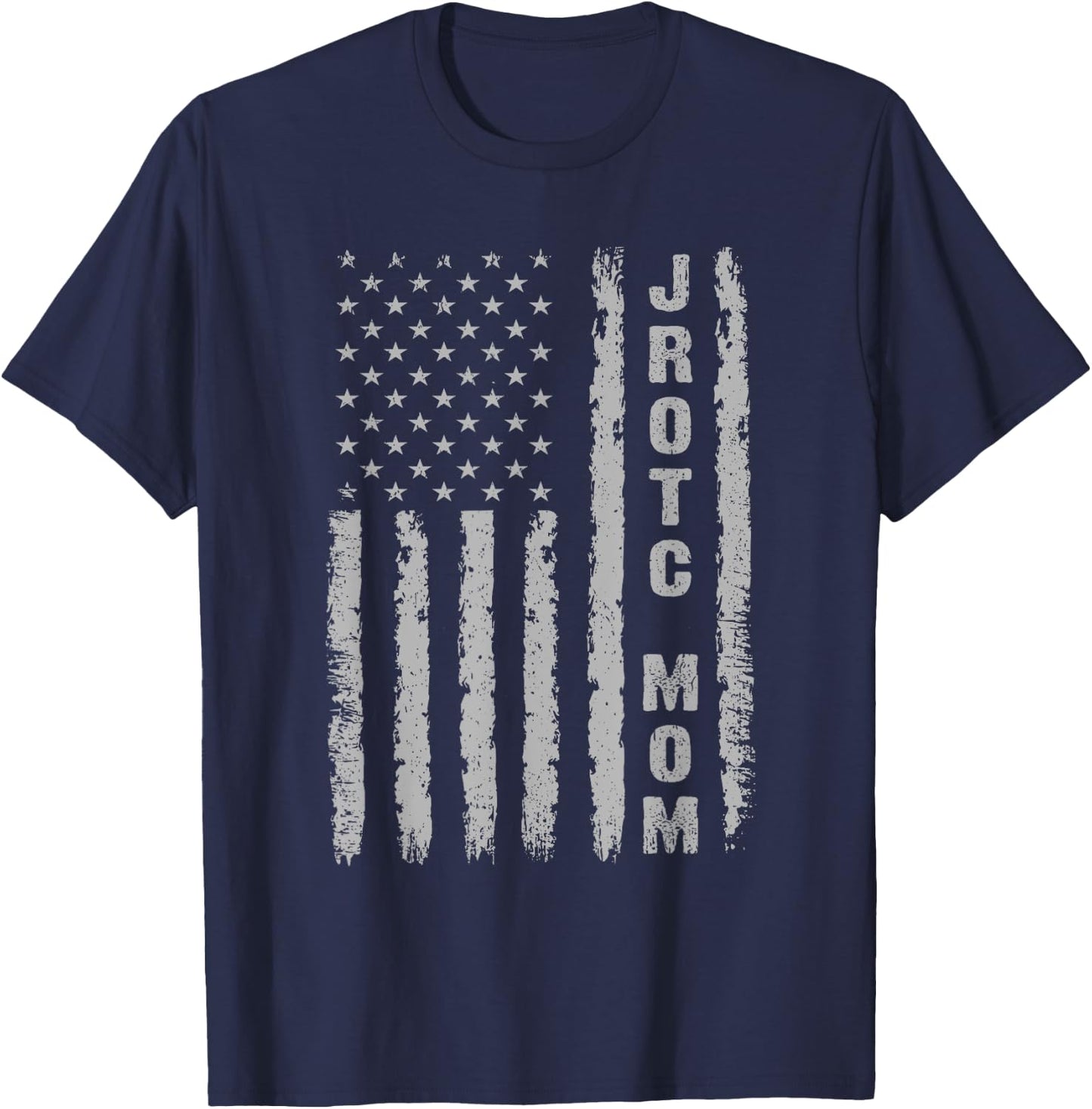 JROTC Mom Junior ROTC USA Vintage American Flag Men Women T-Shirt - T-Shirt | Navy
