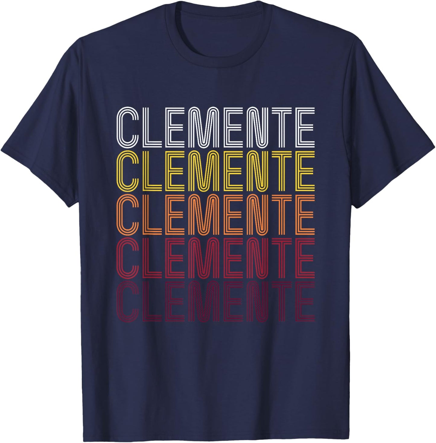 Clemente First Name Vintage Clemente T-Shirt - T-Shirt | Navy