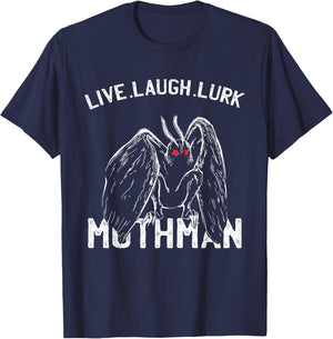 Mothman Cryptid - Live, Laugh, Lurk | Occult Folklore T-Shirt - T-Shirt | Navy