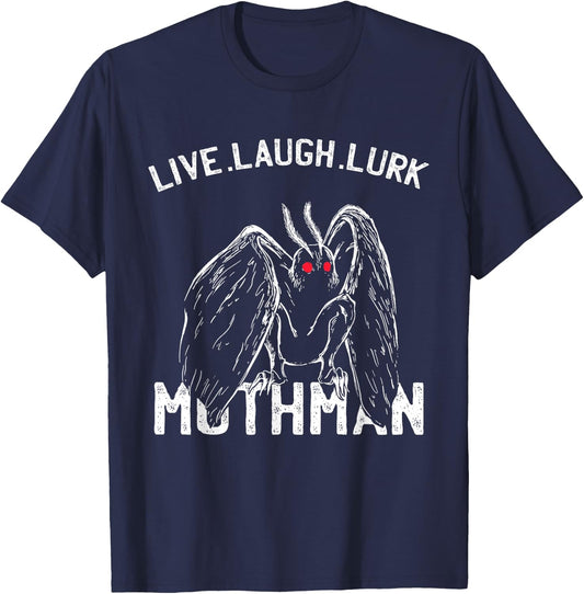 Mothman Cryptid - Live, Laugh, Lurk | Occult Folklore T-Shirt - T-Shirt | Navy