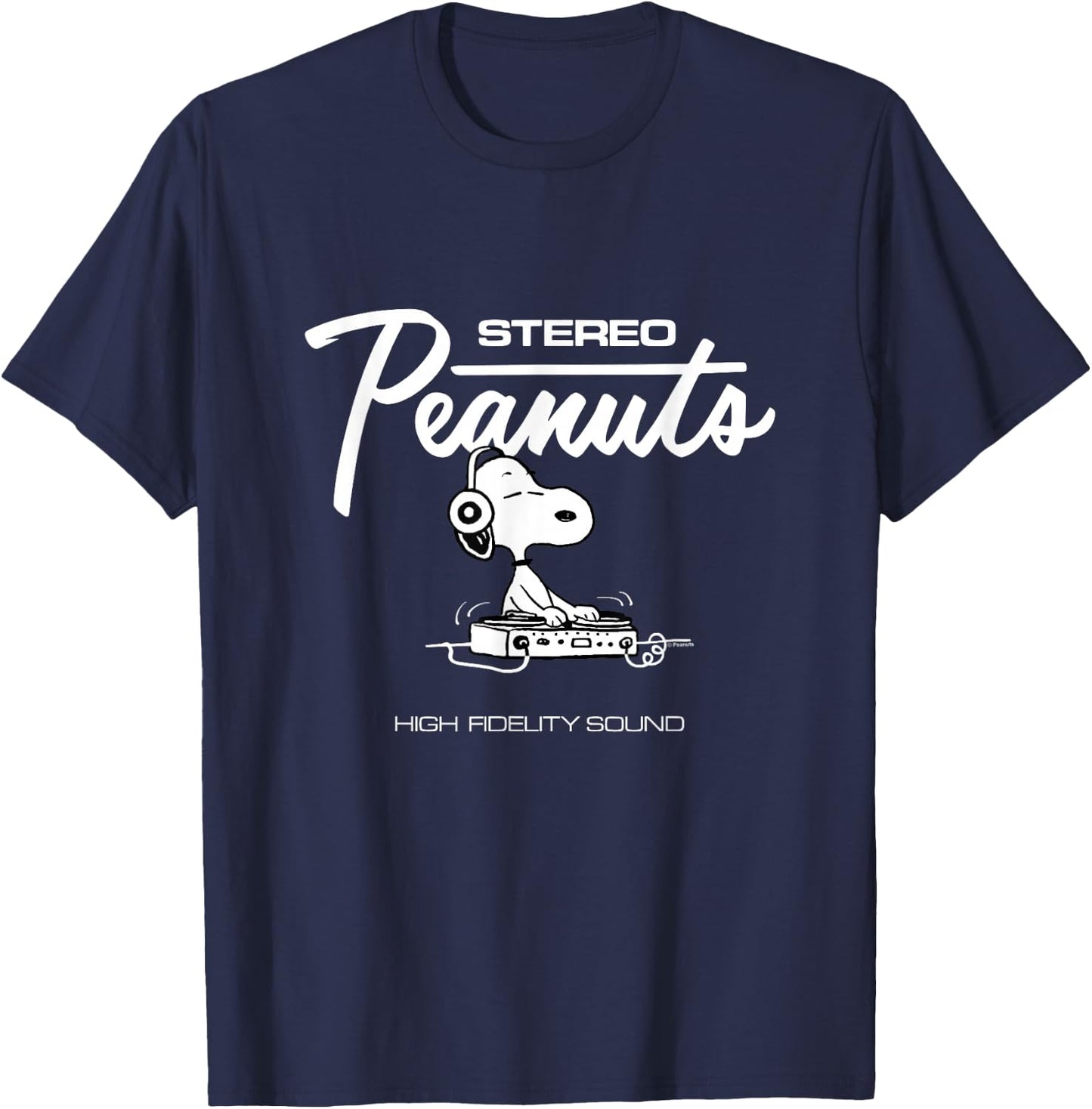 Peanuts - Stereo Peanuts Snoopy Dj T-Shirt - T-Shirt | Navy