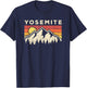 Retro Yosemite California Hiking National Park T-Shirt - T-Shirt | Navy