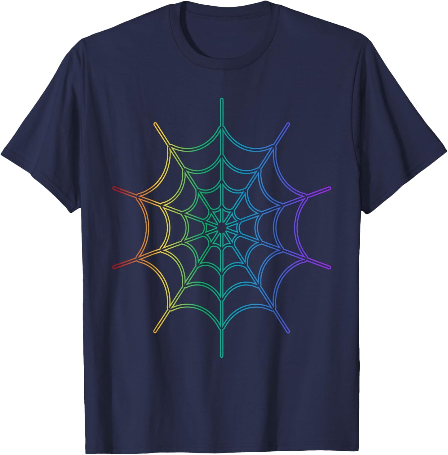 Kids Cool Halloween Spider Web Costume Rainbow Spider T-Shirt - T-Shirt | Navy