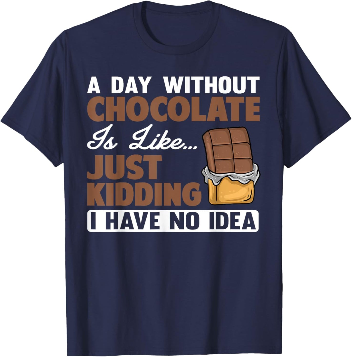 Cool Chocolate Women Dark Chocolate Lover Candy Bar T-Shirt - T-Shirt | Navy