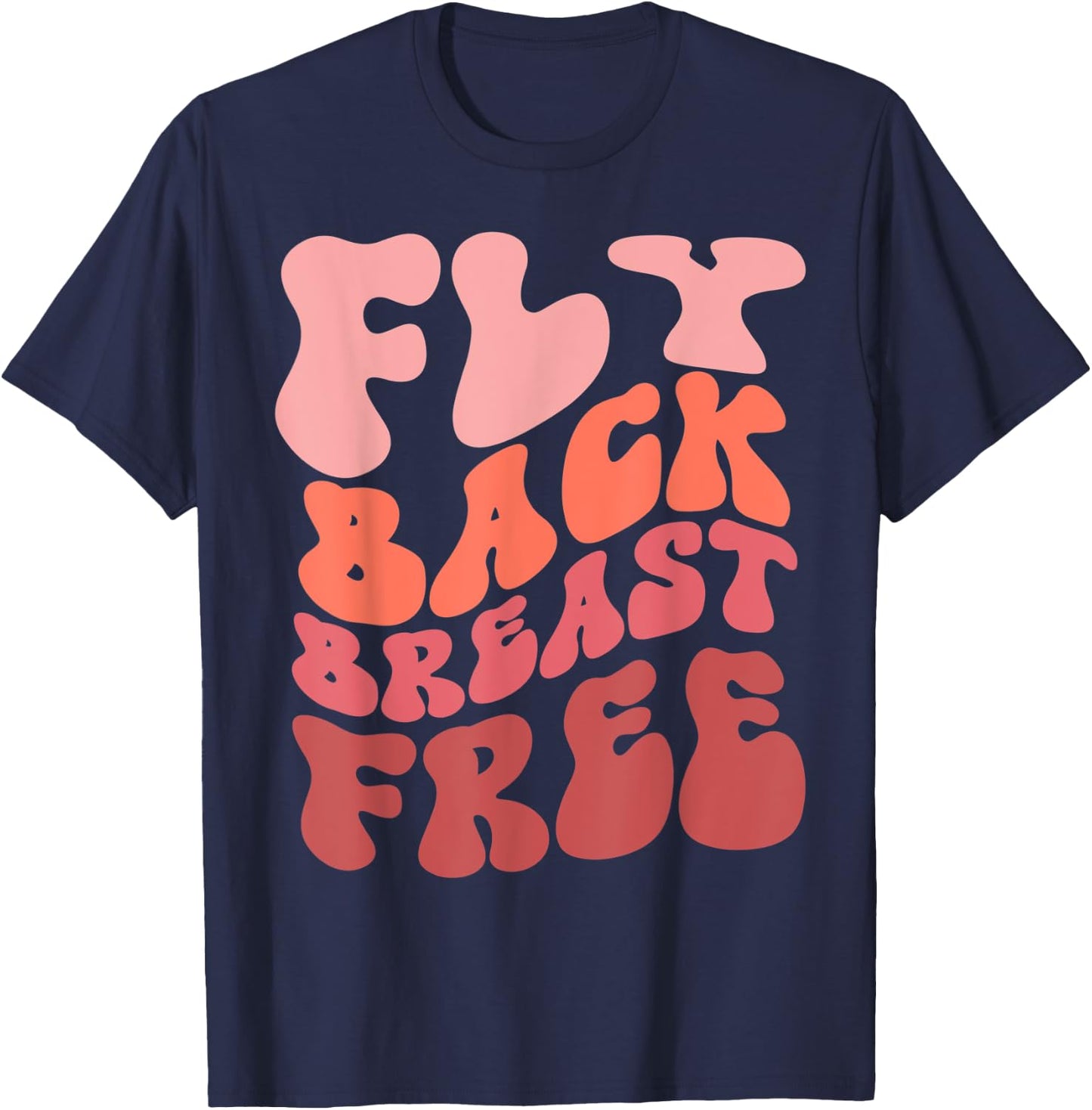 Swim meet Fly Back Breast Free T-Shirt - T-Shirt | Navy