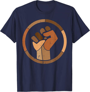 Black History Melanin Fist African Pride Men Women Kids T-Shirt - T-Shirt | Navy