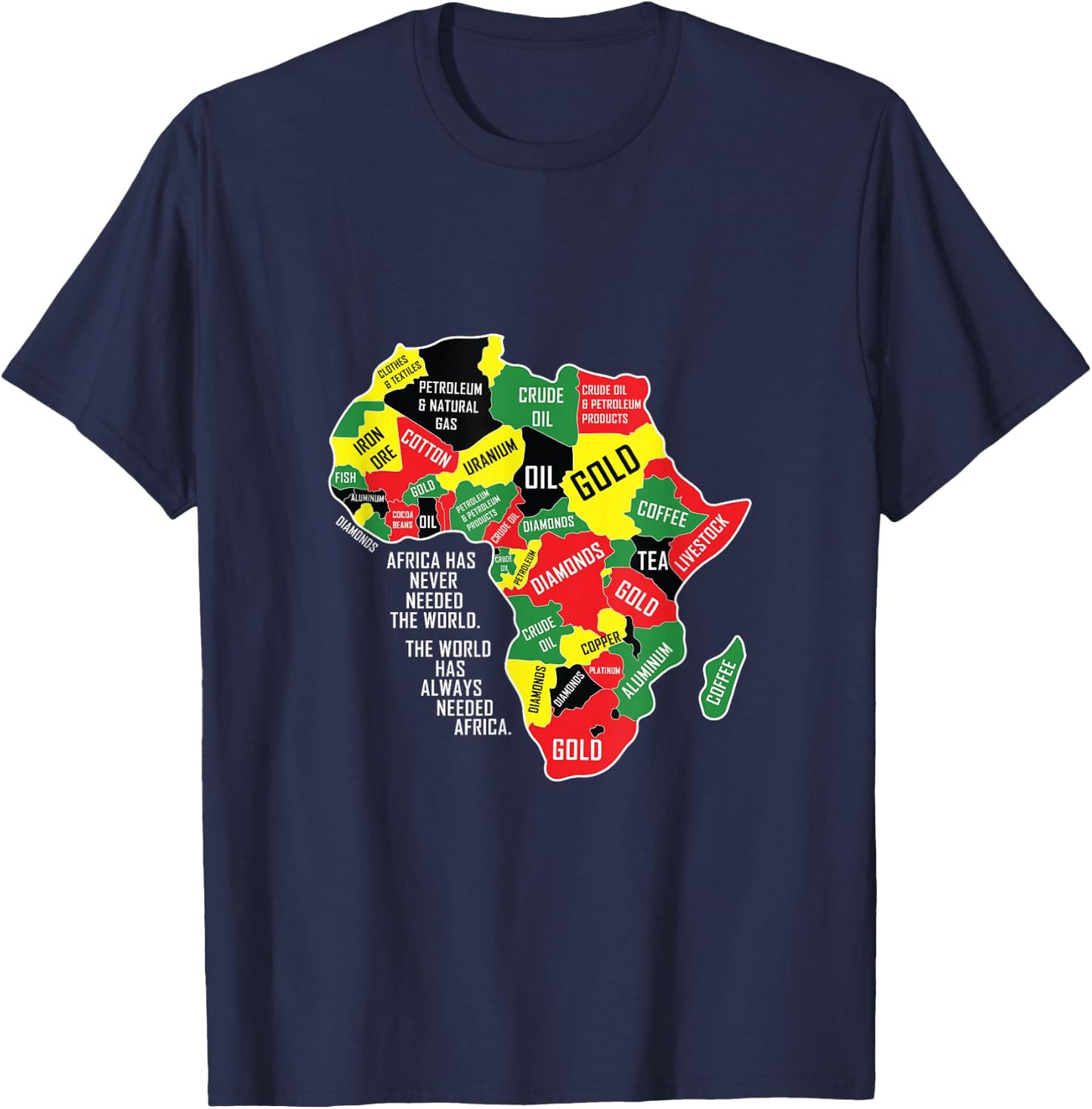 Africa Has Never Needed The World Black History BLM Melanin T-Shirt - T-Shirt | Navy