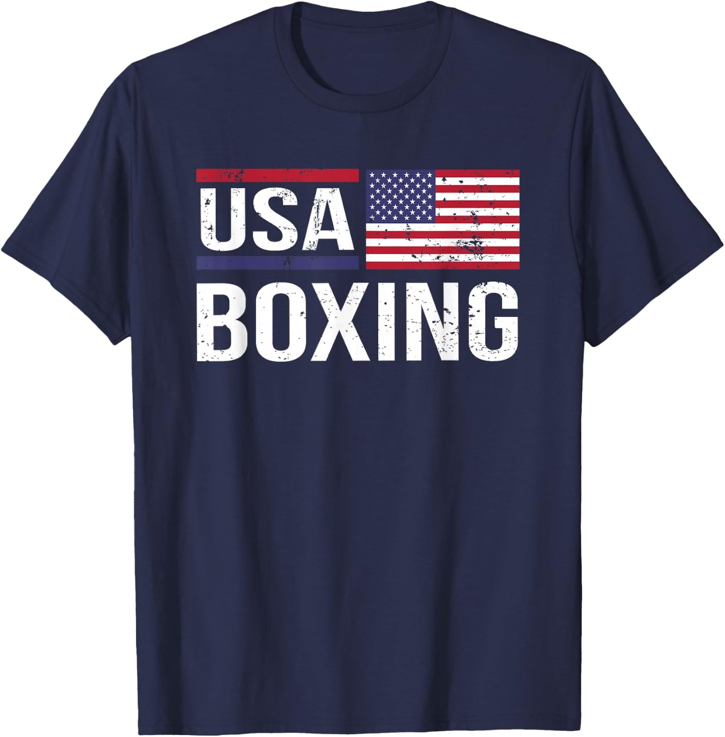 USA Boxing American Flag Gym Sparring Training Amateur Sport T-Shirt - T-Shirt | Navy