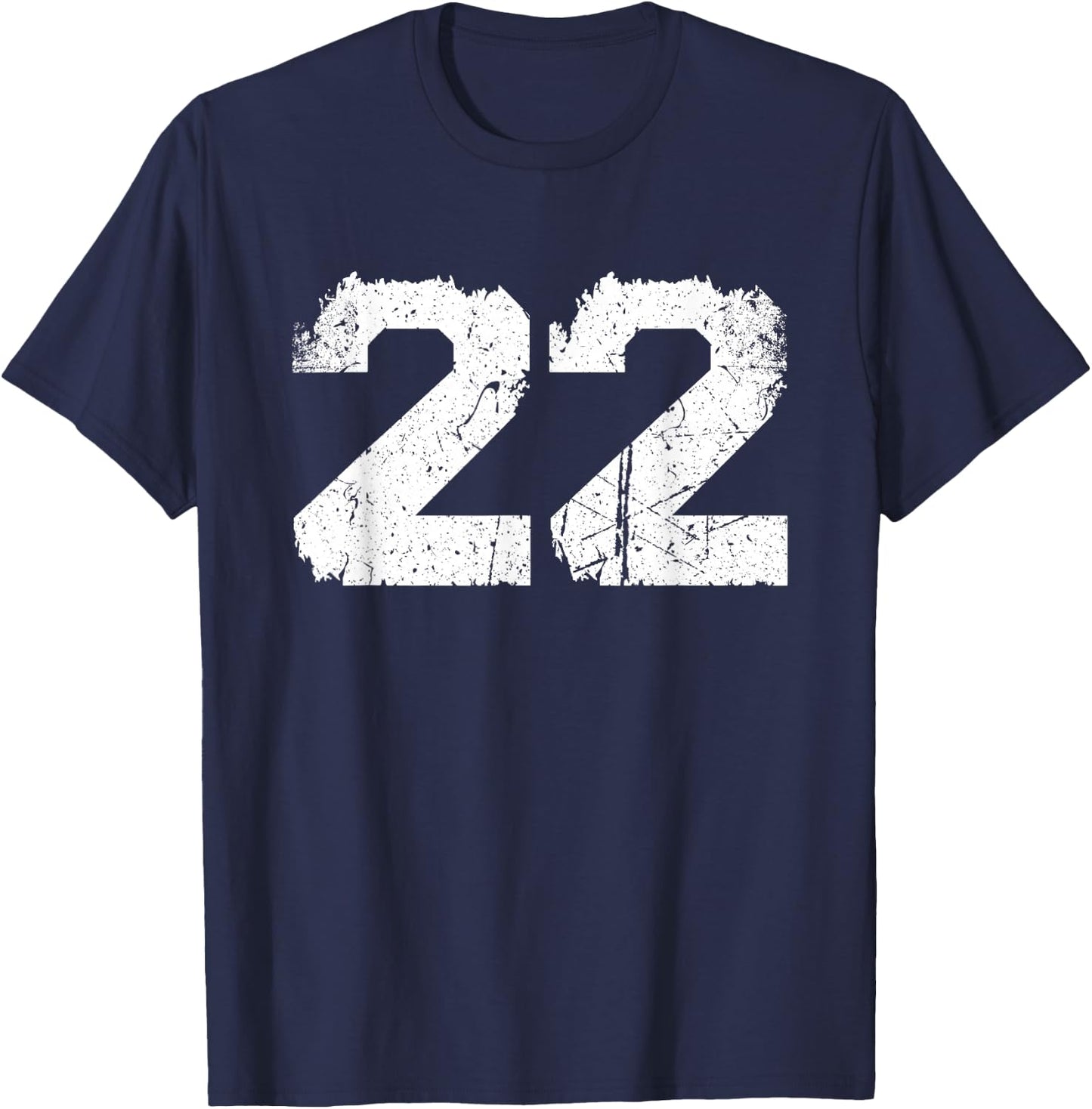 Vintage White Sports Team Number #22 T-Shirt - T-Shirt | Navy