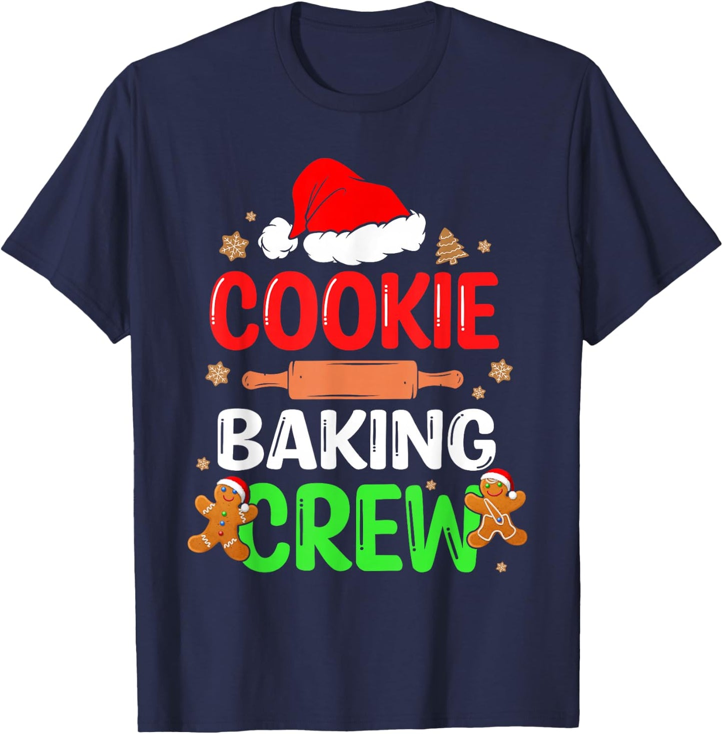 Merry Christmas Cookie Baking Crew Funny Baking Baker Xmas T-Shirt - T-Shirt | Navy