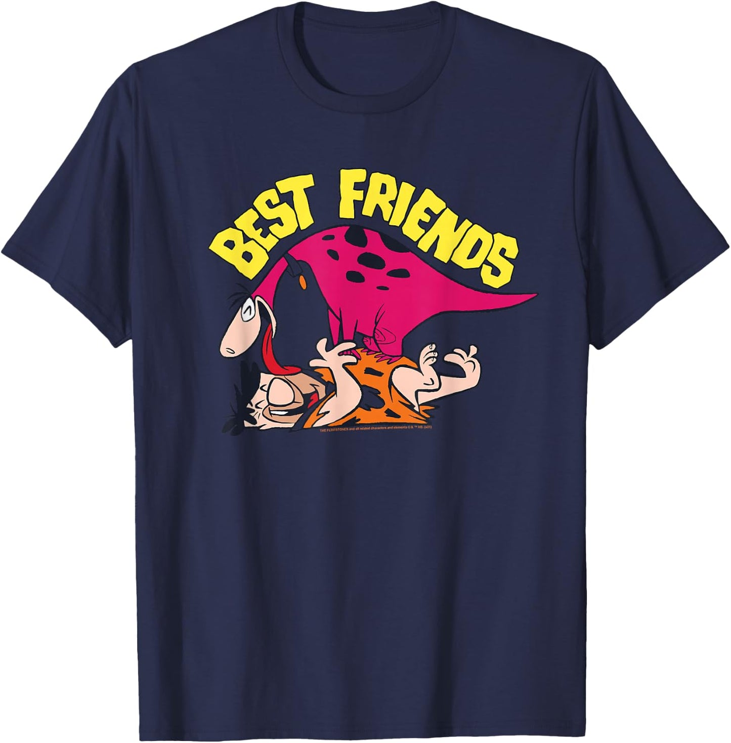 The Flintstones Dino Fred Best Friends T-Shirt - T-Shirt | Navy