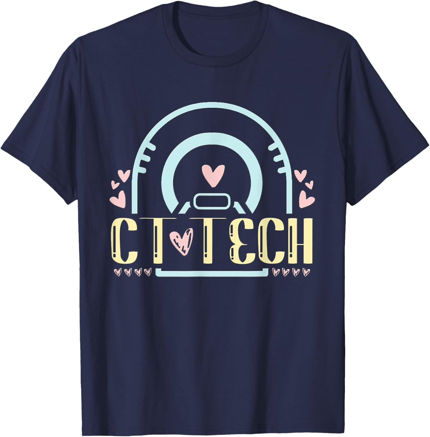Ct Tech Gifts Merch Apparel - CT Technologist Radiology - Black - Women's - Small - Modern - Casual - Short Sleeve T-Shirt - T-Shirt | Navy