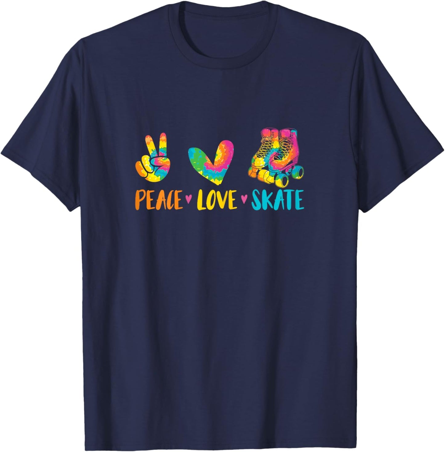 Roller Skating Peace Love Roller Skate T-Shirt - T-Shirt | Navy