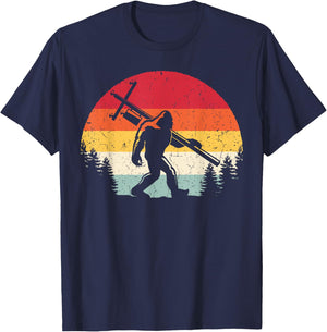 Bigfoot Lineman Power Electrician Funny Sasquatch Lineworker T-Shirt - T-Shirt | Navy