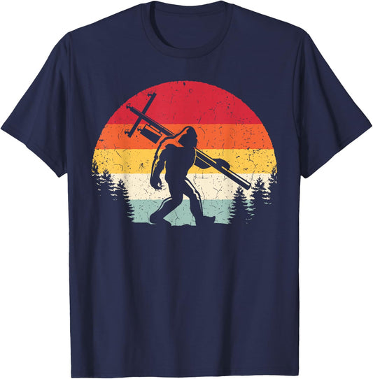 Bigfoot Lineman Power Electrician Funny Sasquatch Lineworker T-Shirt - T-Shirt | Navy