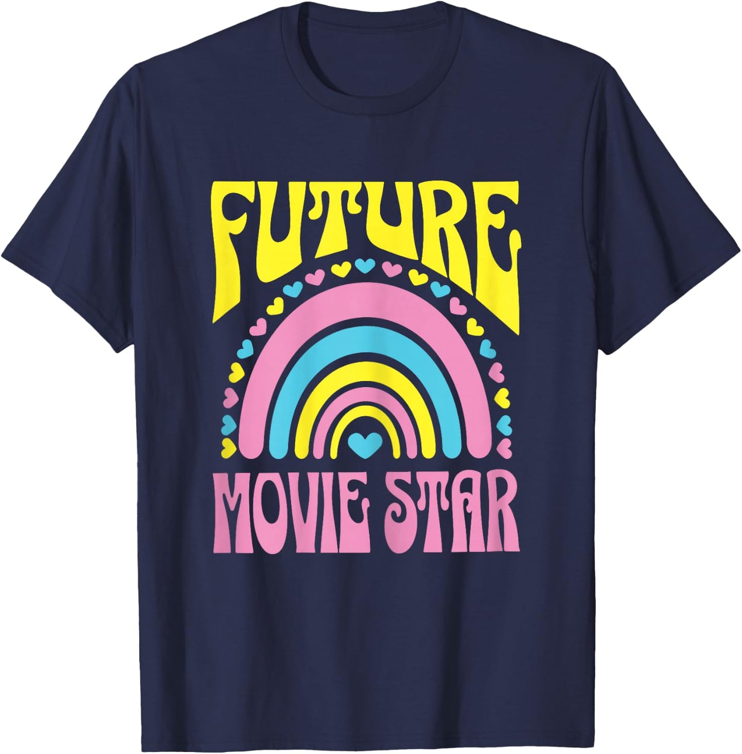 Future Movie Star Bright Retro Rainbow Movie Stars Training T-Shirt - T-Shirt | Navy