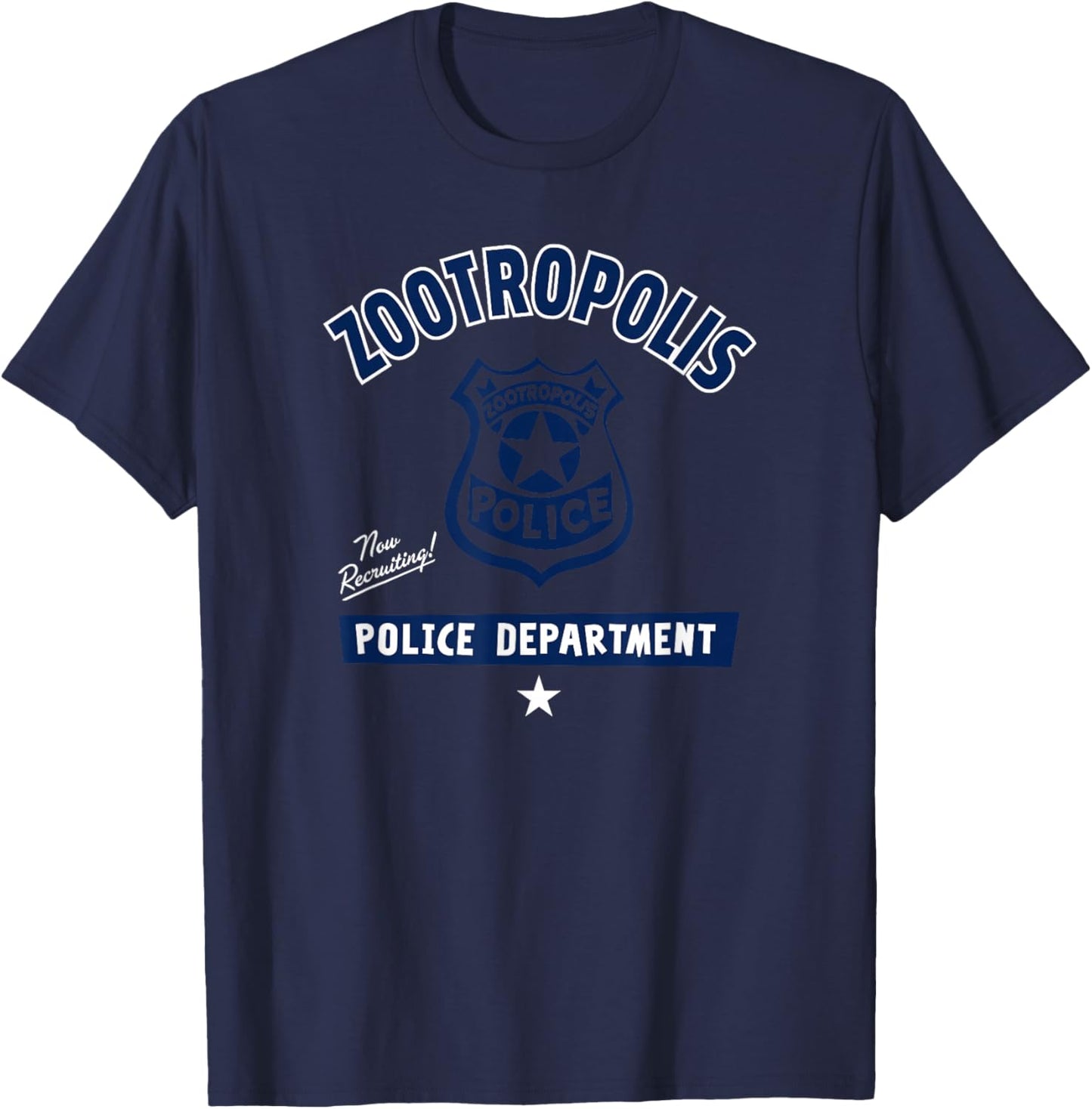Disney Zootopia Vintage Zootropolis Police Department Badge T-Shirt - T-Shirt | Navy