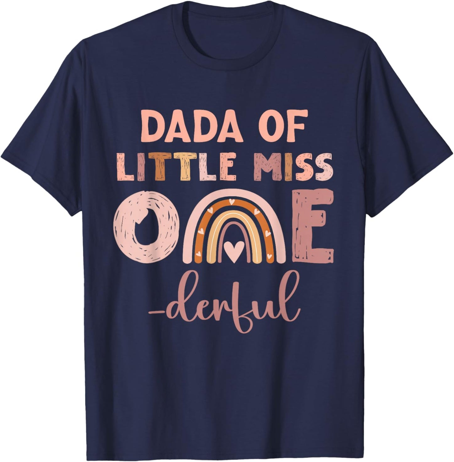 Boho Dada of Miss Onederful 1st Birthday Girl Cute T-Shirt - T-Shirt | Navy
