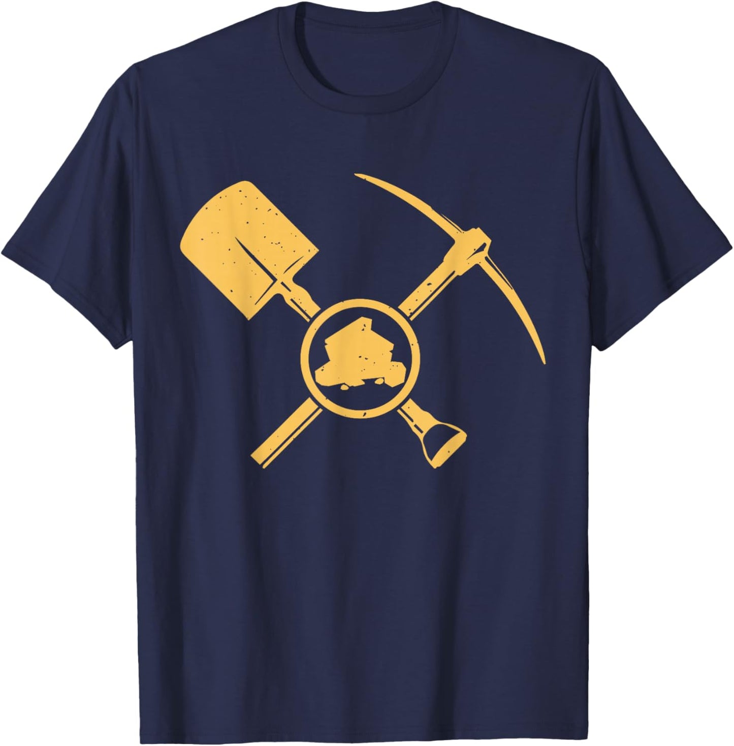Gold Panning Shovel And Pickaxe T-Shirt - T-Shirt | Navy